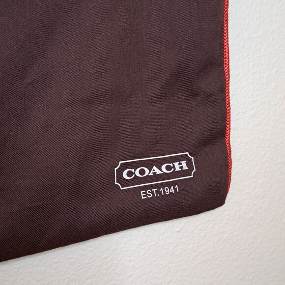 Vintage Brown Coach Dust Bag Red Drawstrings Cotton 13.5" X 19" - Picture 4 of 9